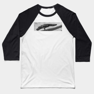 Chilling Alligator black and white Baseball T-Shirt